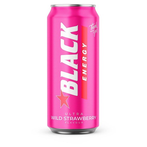 Napój energetyczny o smaku poziomki  Black 500 ml