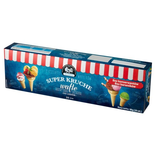 Wafle do lodów, super kruche Sławoj 90 g