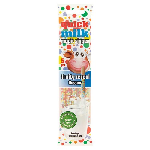 Słomki smakowe do mleka o smaku mieszanki owoców  Quick Milk 5 x 6 g